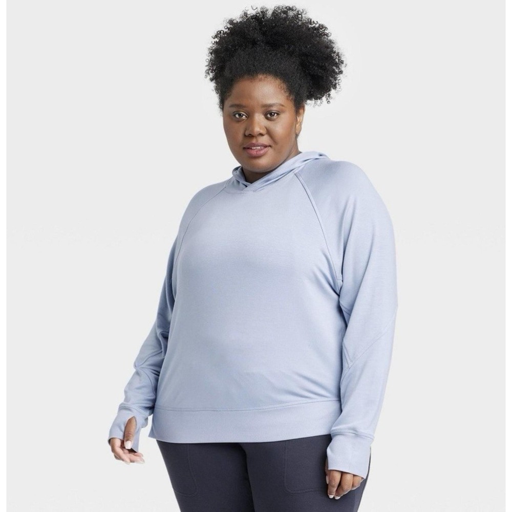 All in Motion Women's Hoodie 3XL NWT Super Soft Modal Pullover Activewear Blue